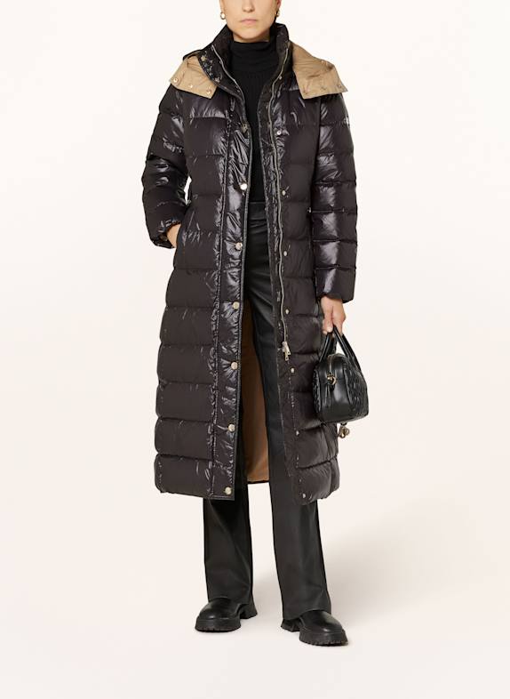LIU JO Down jacket with removable hood BLACK