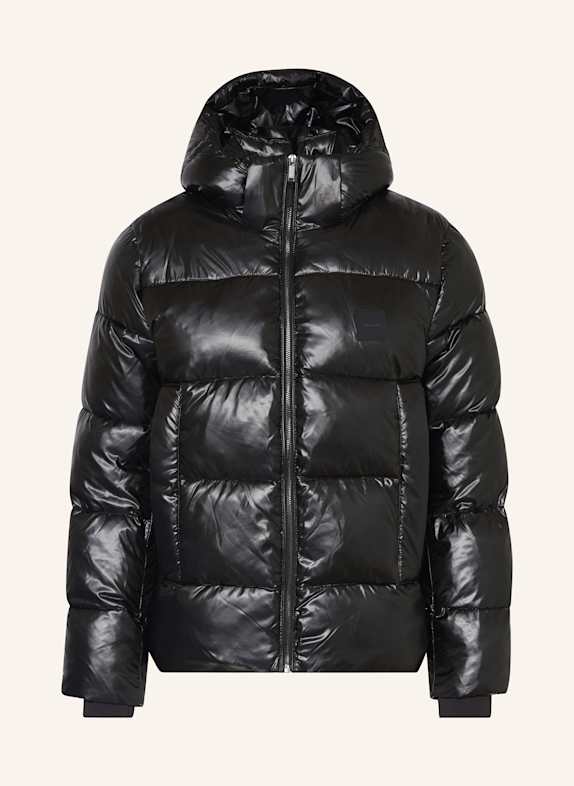 Calvin Klein Quilted jacket with detachable hood BLACK