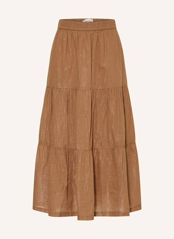 SOFIE SCHNOOR Spódnica z błyszczącą przędzą BRĄZOWY
