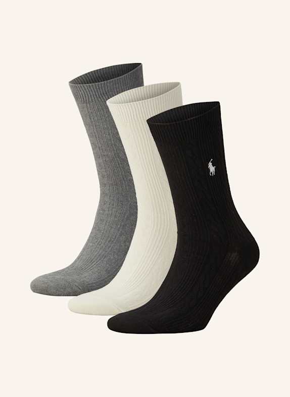 POLO RALPH LAUREN 3-pack socks 001 BLACK ASSORTED