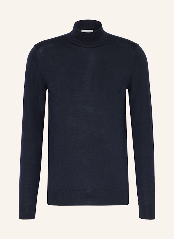 PROFUOMO Sweter z wełny merino GRANATOWY
