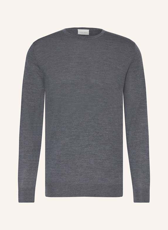 PROFUOMO Sweter z wełny merino CZIEMNOSZARY