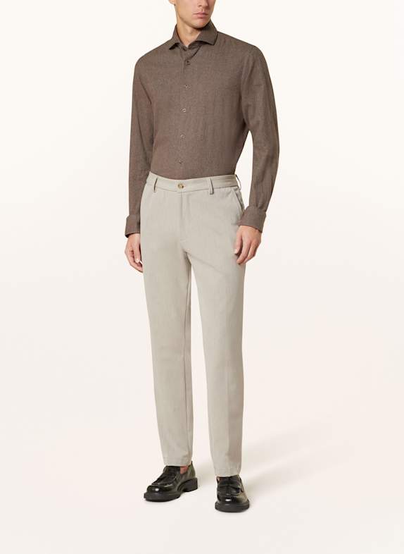 PROFUOMO Chemise en flanelle coupe slim MARRON