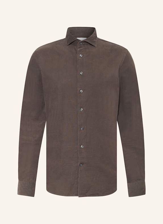 PROFUOMO Koszula sztruksowa slim fit BRĄZOWY