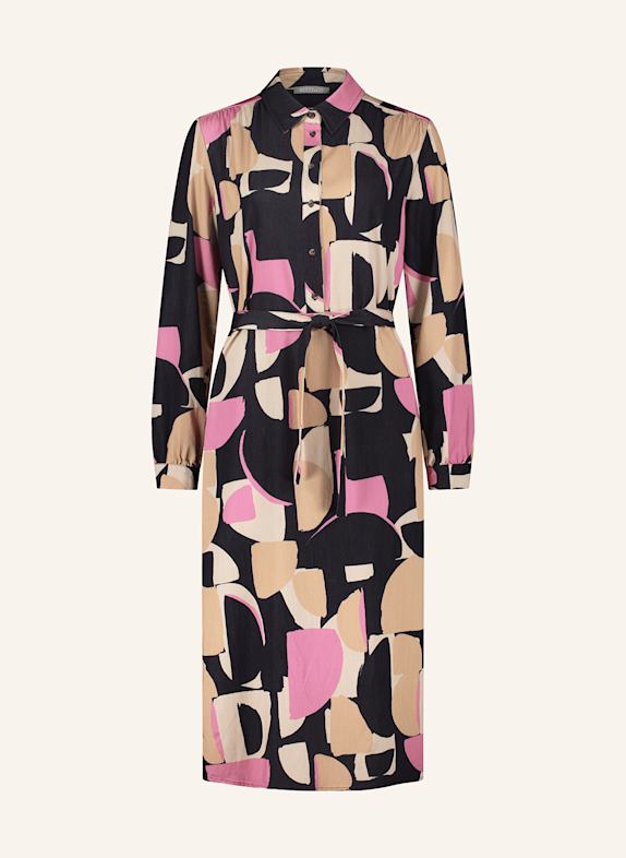 BETTY&CO Hemdblusenkleid SCHWARZ/ HELLBRAUN/ ROSA