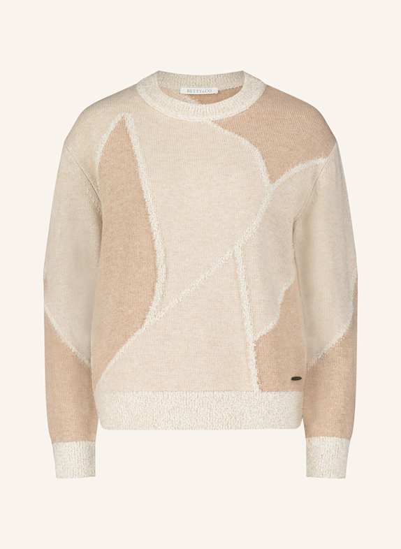 BETTY&CO Pullover mit Glitzergarn BEIGE/ CREME/ GOLD