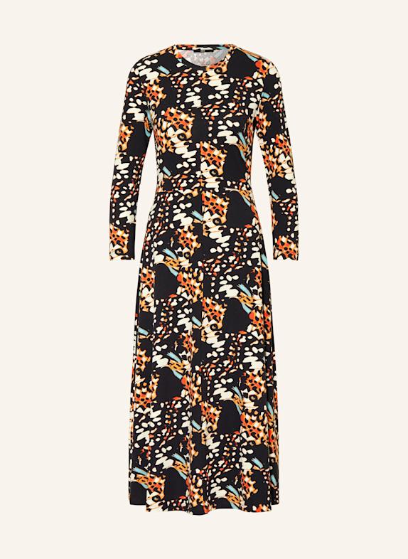 LANIUS Jerseykleid mit 3/4-Arm SCHWARZ/ ORANGE/ ECRU