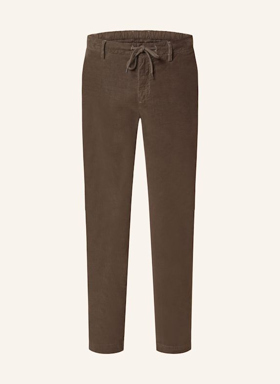 ALBERTO Chinosy ze sztruksu JUMP slim fit CIEMNOBRĄZOWY