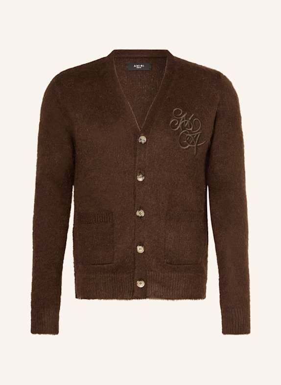AMIRI Strickjacke mit Mohair DUNKELBRAUN
