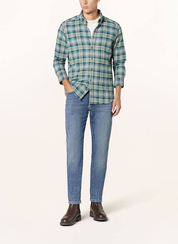 STROKESMAN'S Flanellskjorte Regular Fit GRØN / BLÅ / BEIGE