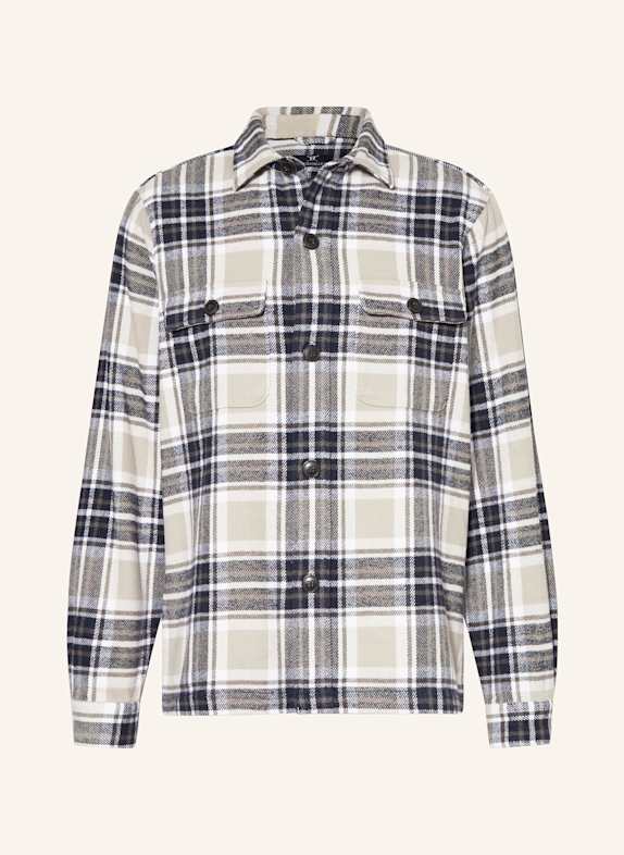 STROKESMAN'S Flannel overshirt DARK BLUE/ BEIGE/ DARK GREEN
