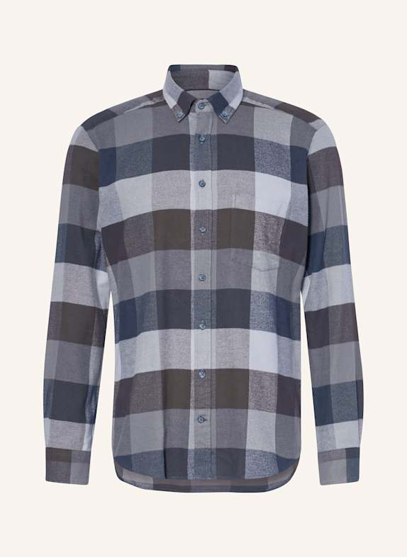 STROKESMAN'S Flannel shirt regular fit GRAY/ BLACK/ DARK BLUE