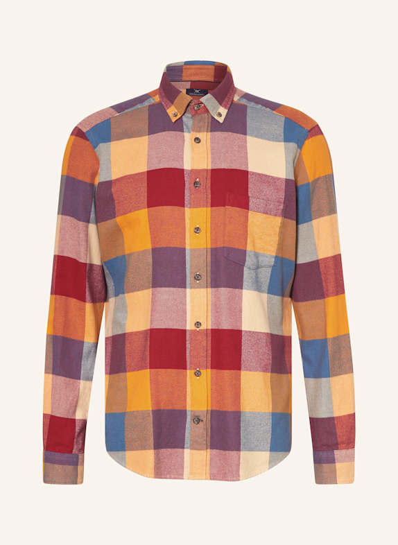 STROKESMAN'S Flannel shirt regular fit ORANGE/ DARK RED/ LIGHT BLUE