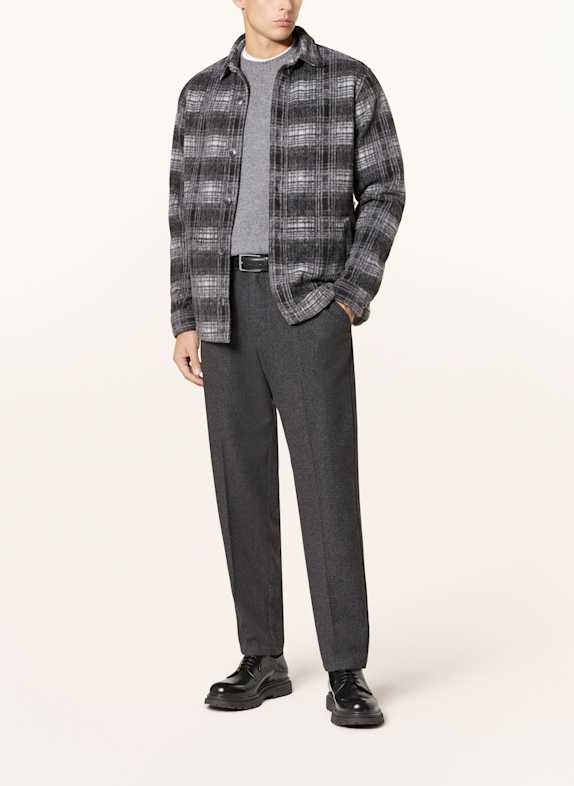 PAUL Flanellen overshirt DONKERGRIJS / WIT