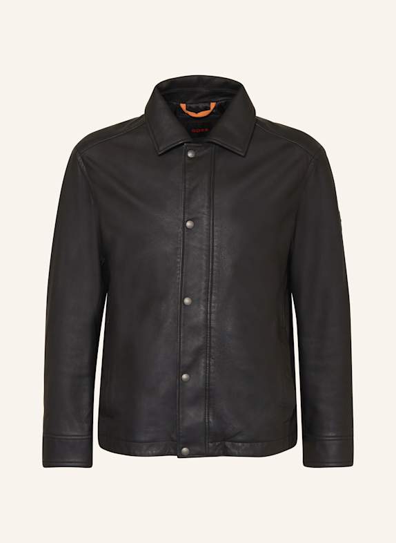 BOSS Lederjacke JERICHO SCHWARZ
