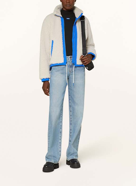 HUGO BLUE Teddyfell-Jacke FOSBURY CREME/ BLAU
