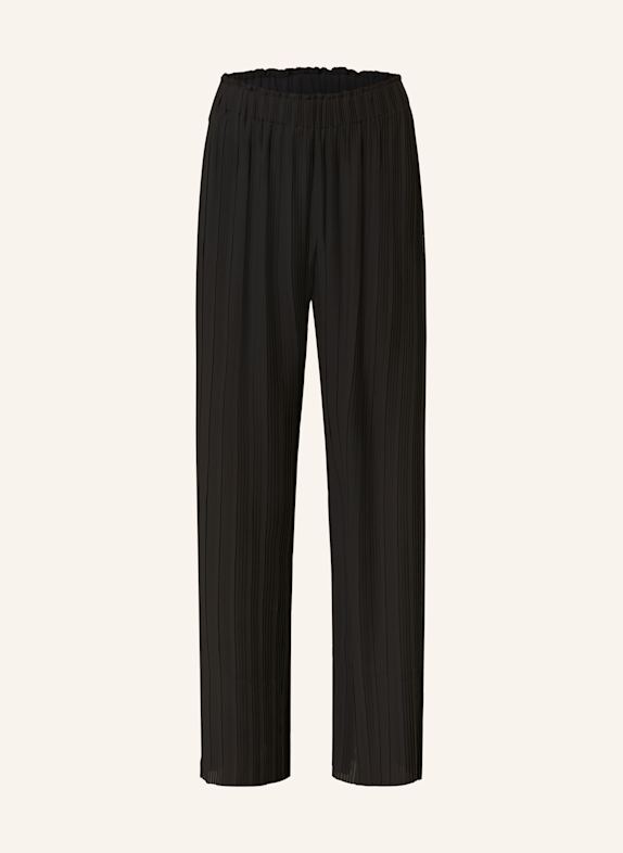 HUGO HIRESA pleated wide leg trousers BLACK