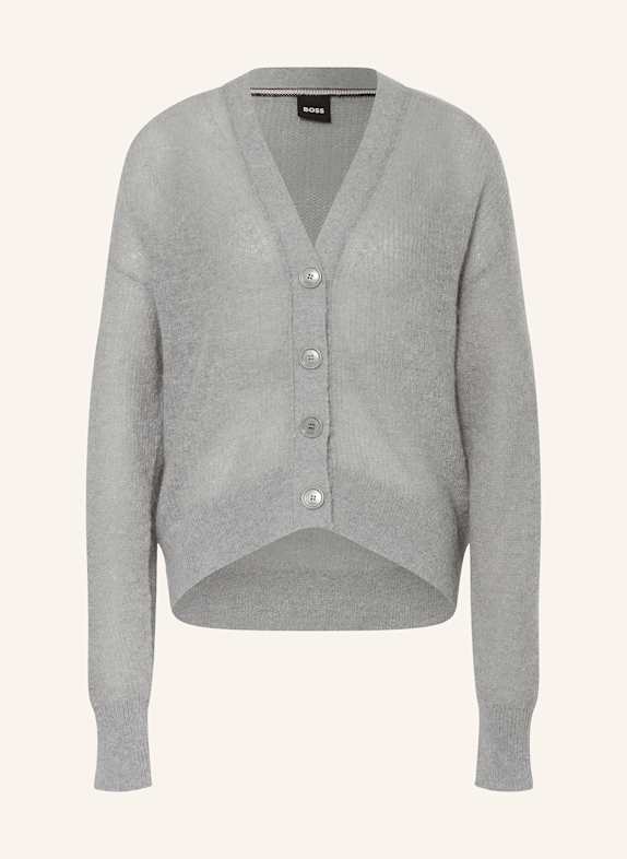 BOSS Kardigan FARIETE z dodatkiem moheru SZARY