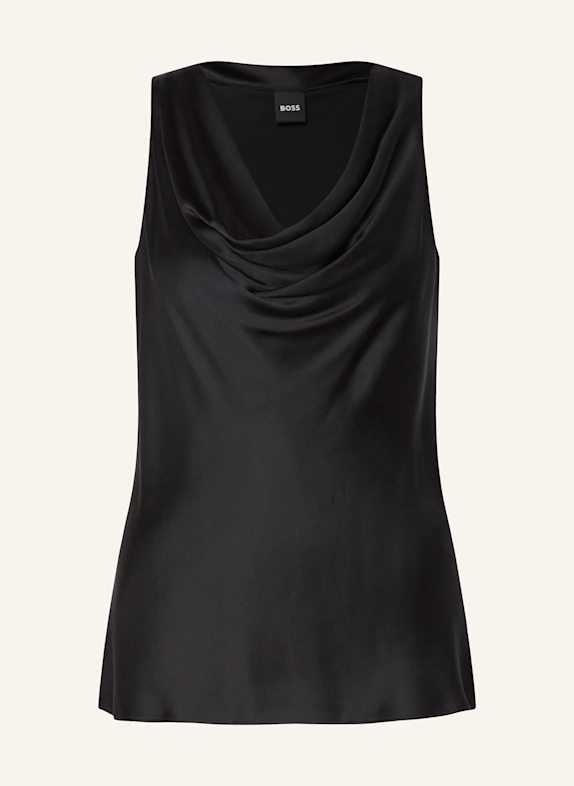 BOSS Blouse top BAWIDA in satin BLACK
