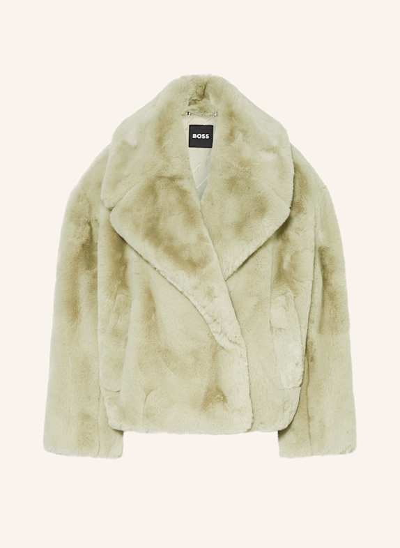 BOSS Bluzon ESFERO z mieszanki materiał&oacute;w JASNOZIELONY