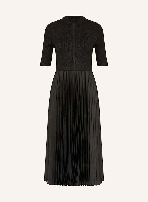 BOSS Kleid FIREANAMI im Materialmix mit Plissees SCHWARZ