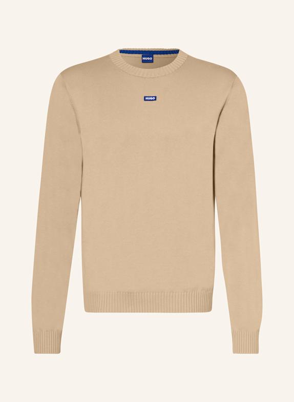 HUGO BLUE Love Moschino weather symbols-print pussy-bow shirt CAMEL