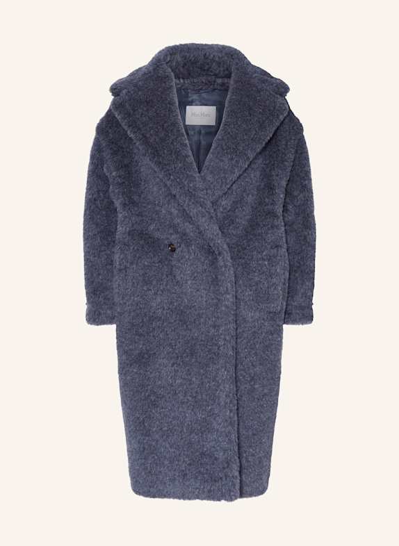 Max Mara Kunstfell-Mantel ZEBRA BLAUGRAU