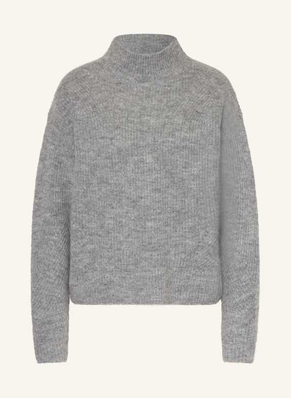 BOSS Sweter FLONDASSY z dodatkiem alpaki SREBRNY