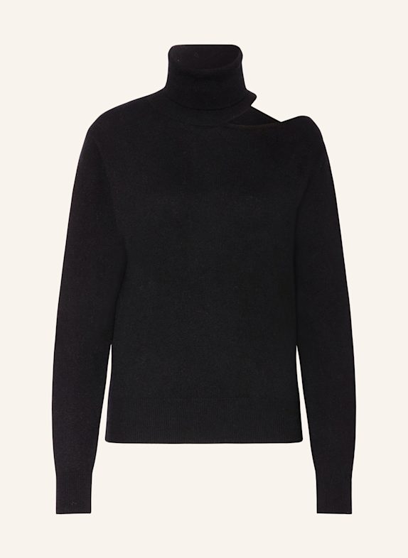 ALLUDE Rollkragenpullover mit Cashmere und Cut-outs SCHWARZ