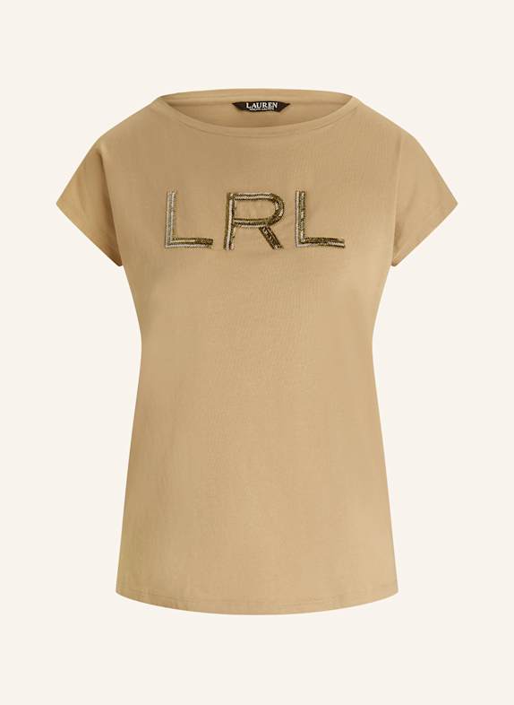 LAUREN RALPH LAUREN T-Shirt mit Schmucksteinen CAMEL