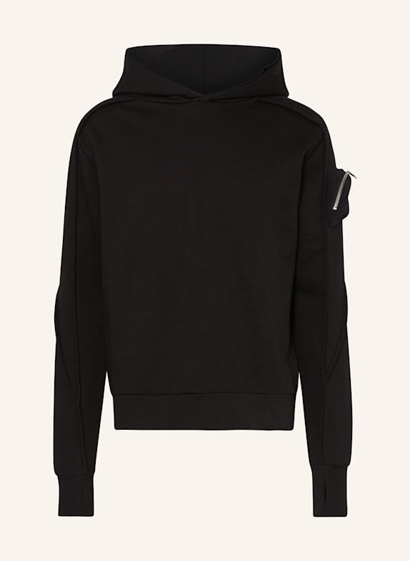 thom/krom Hoodie in mixed materials BLACK