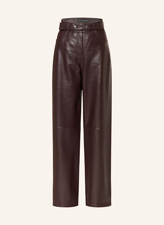 STUDIO AR Leather trousers KAIA DARK RED