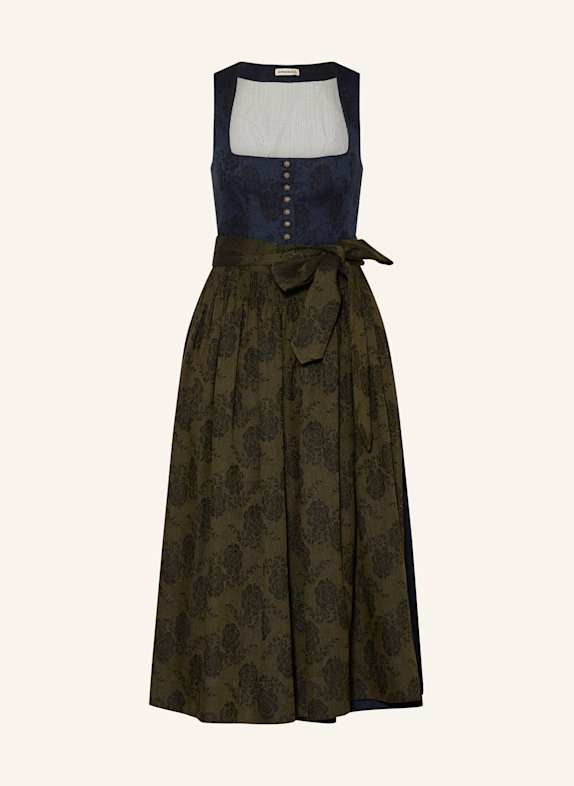 Gottseidank Dirndl MONIKA mit Leinen DUNKELBLAU/ DUNKELGRÜN