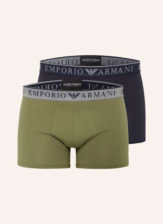 EMPORIO ARMANI 2er-Pack Boxershorts DUNKELBLAU/ OLIV