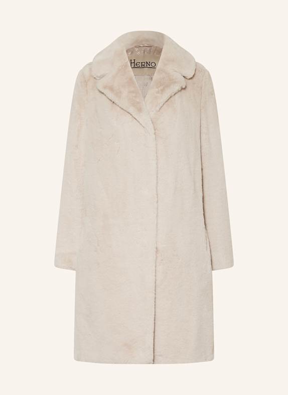 HERNO Faux fur coat CREAM