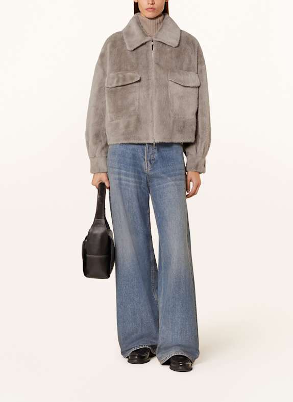 MRS & HUGS Kunstfell-Jacke TAUPE