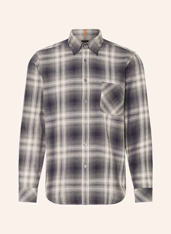 BOSS Koszula RICKERT regular fit SZARY/ KREMOWY/ CZIEMNOSZARY