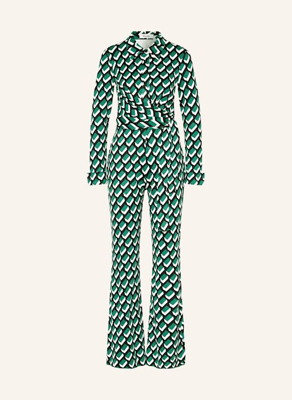 DIANE VON FURSTENBERG Jumpsuit MICHELE GRÜN/ WEISS/ SCHWARZ