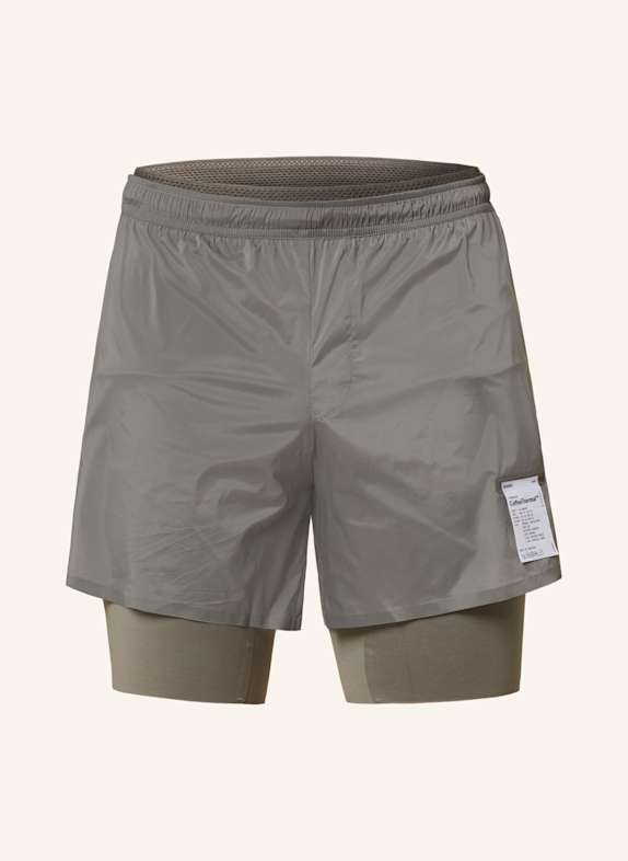 SATISFY 2-in-1-Laufshorts COFFEETHERMAL™ 8" GRAU