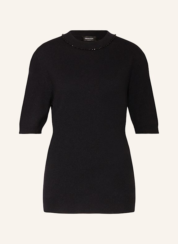 FABIANA FILIPPI Knit shirt with decorative gems BLACK