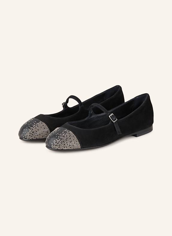 AGL Mary-Jane-Ballerinas MILLY mit Schmucksteinen SCHWARZ