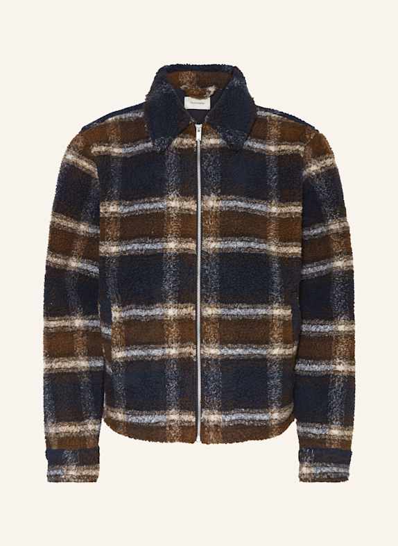 HOLZWEILER ELIX teddy fur jacket BROWN/ DARK BLUE/ ECRU