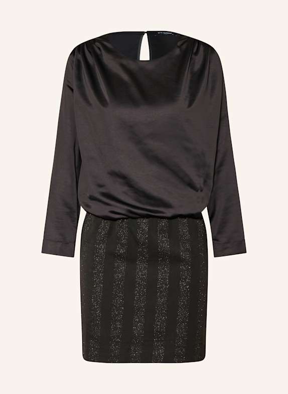 Ana Alcazar Kleid im Materialmix mit Glitzergarn SCHWARZ