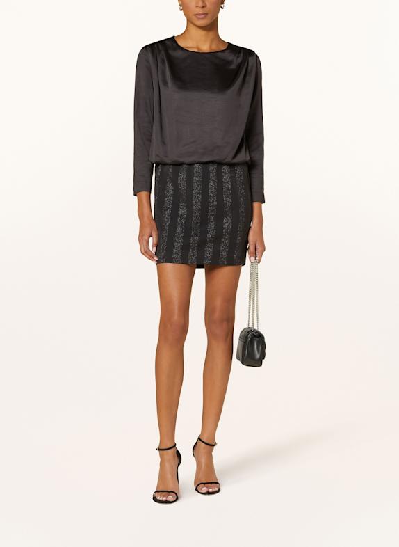 Ana Alcazar Kleid im Materialmix mit Glitzergarn SCHWARZ