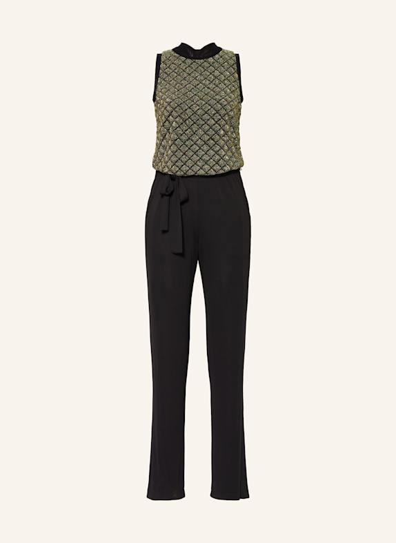 Ana Alcazar Jumpsuit with glitter thread BLACK / GOLD / GREEN