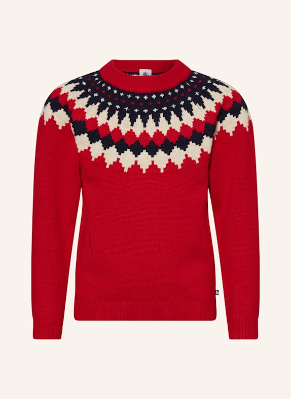 PETIT BATEAU Pullover ROT/ DUNKELBLAU