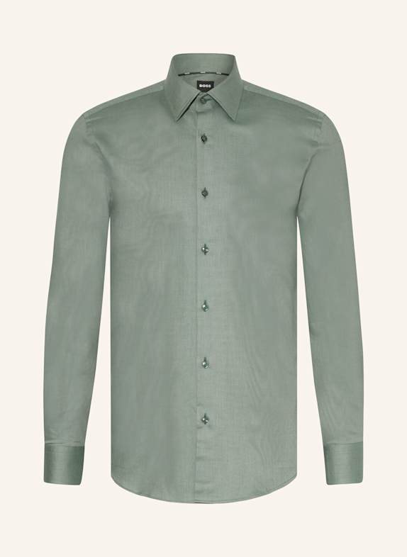 BOSS Koszula H-HANK slim fit ZIELONY