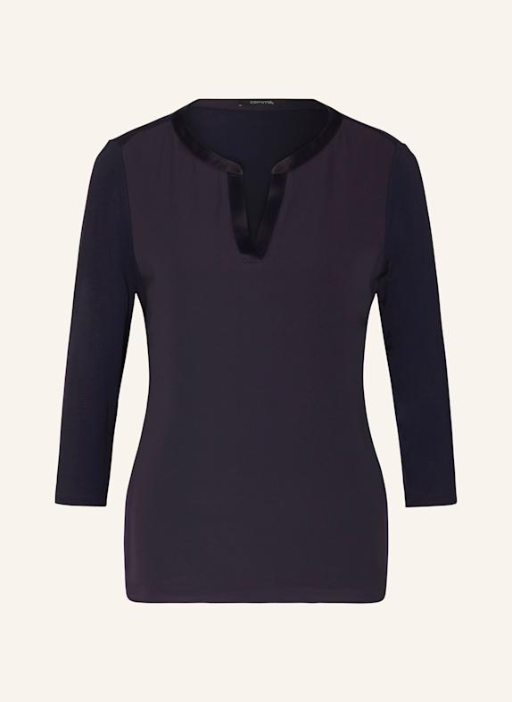 comma Shirt blouse in mixed materials DARK BLUE