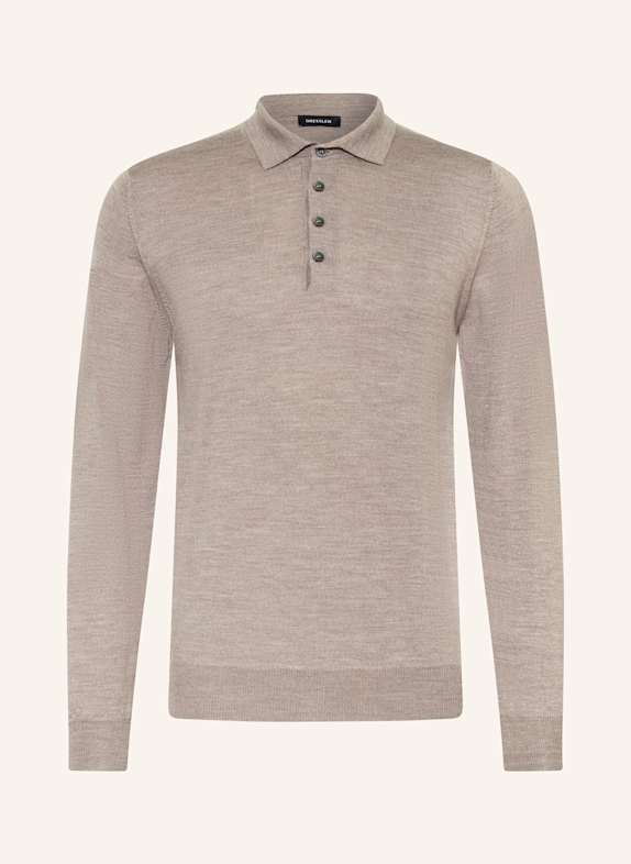 DRESSLER Strick-Poloshirt BEIGE