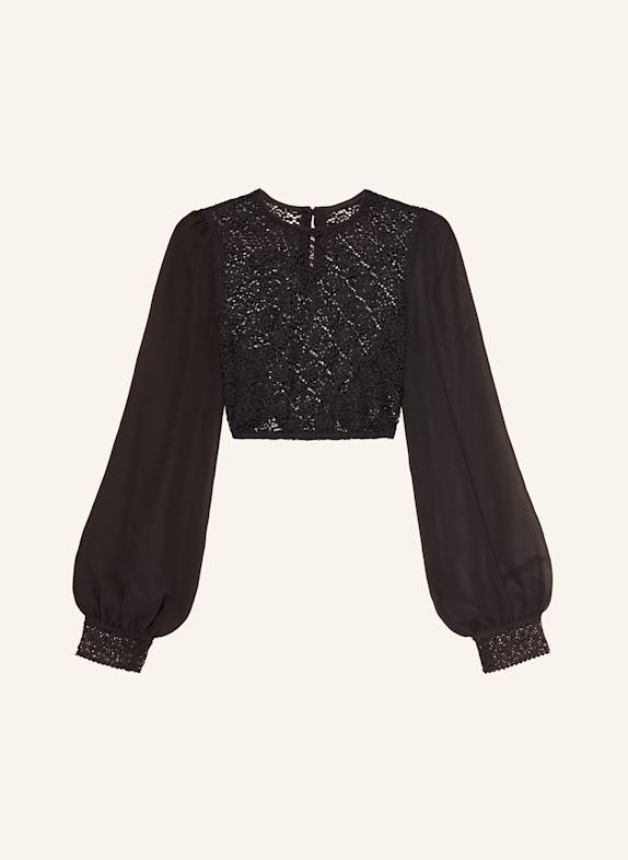 Johann & Johanna Dirndlbluse mit Lochspitze SCHWARZ